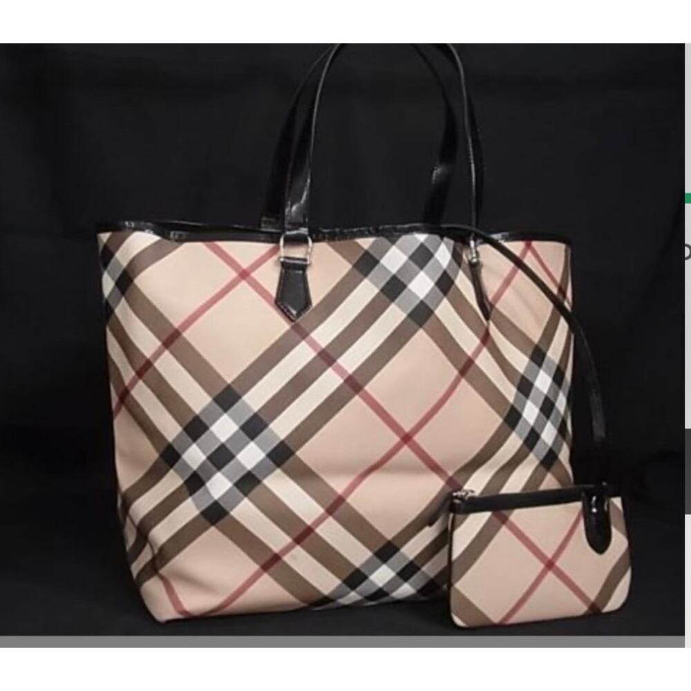 BURBERRY Burberry Check Pattern Tote Bag Shoulder Bag - Picture 1 of 4